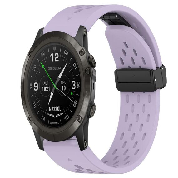 Per cinturino in silicone Garmin D2 Delta PX da 26 mm con foro per fibbia pieghevole (viola)
