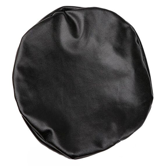 Per diametro 28-35 cm Coprisgabello rotondo elasticizzato in pelle PU semplice Coprisedile impermeabile (nero)