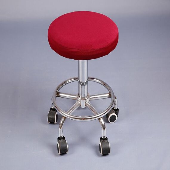 Coprisedie rotonde girevoli con maniche rotonde elasticizzate per diametro 28-35 cm (Rosso)