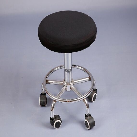 Coprisedie rotonde girevoli con maniche rotonde elasticizzate per diametro 28-35 cm (nero)