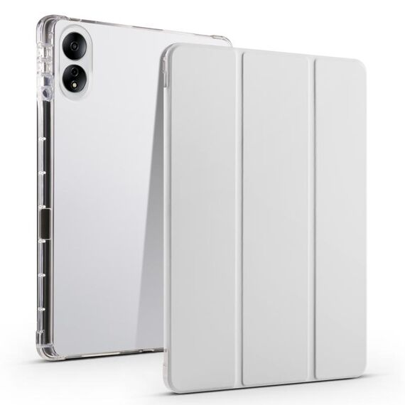Per Honor MagicPad Custodia per tablet in pelle Smart TPU trasparente da 13 pollici 3 pieghevoli (grigio)