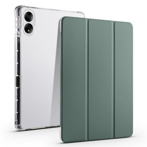 Per Honor MagicPad Custodia per tablet in pelle Smart TPU trasparente da 13 pollici 3 pieghevoli (verde)