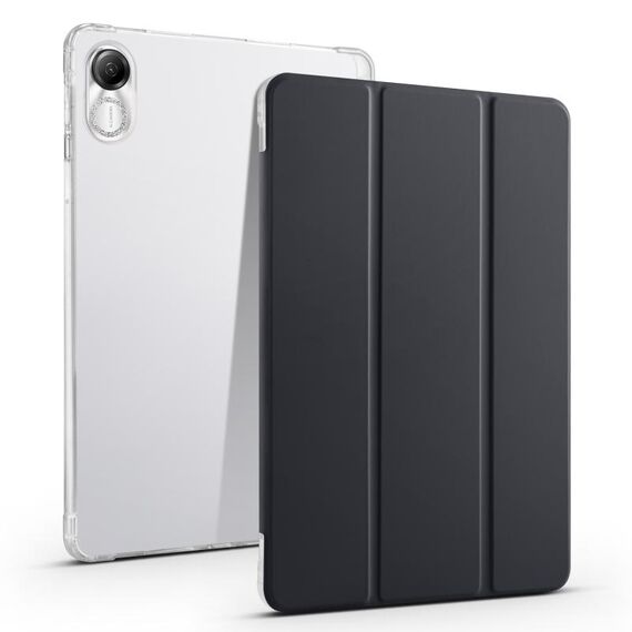Per Honor Pad X8 Pro / Pad X9 Custodia tablet in pelle TPU trasparente pieghevole a 3 pieghe (Nero)