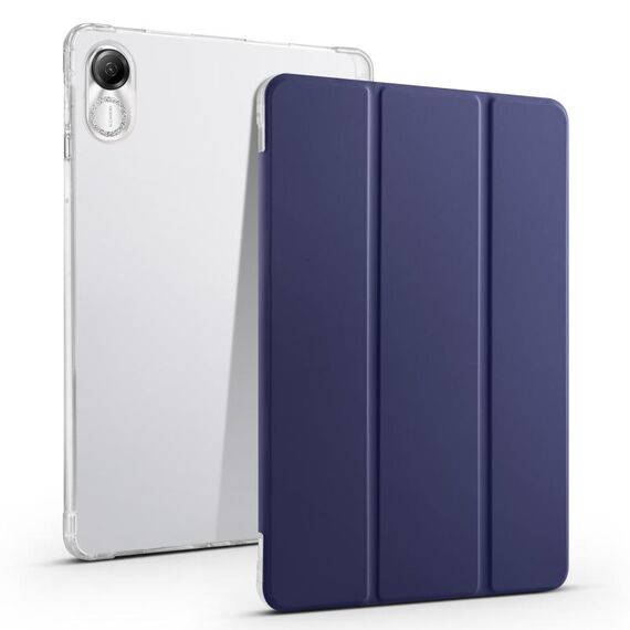 Per Honor Pad X8 Pro Custodia tablet in pelle TPU trasparente pieghevole a 3 pieghe (blu scuro)