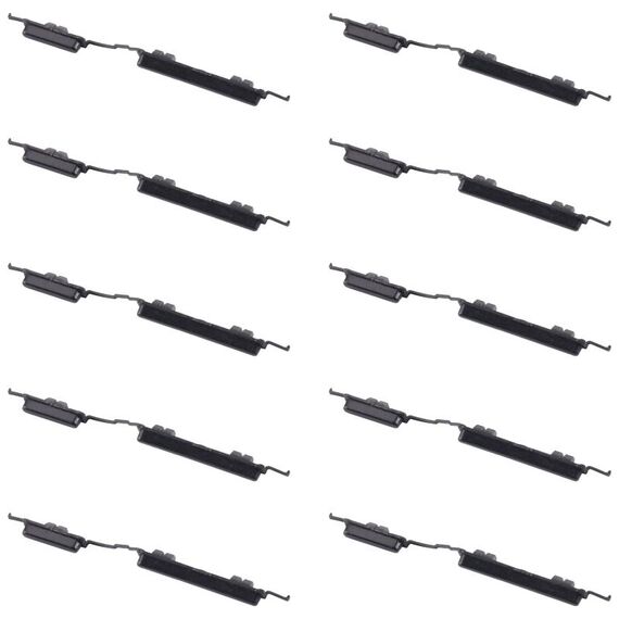 Per Samsung Galaxy M01 Core SM-M013 10 pezzi Pulsante di accensione + Pulsante di controllo volume (Nero)