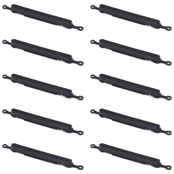 Per Samsung Galaxy A03s SM-A037 10 pezzi Pulsante di accensione + Pulsante di controllo volume (Nero)
