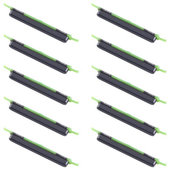 Per Samsung Galaxy M23 SM-M236 10 pezzi Pulsante di accensione + Pulsante di controllo volume (Nero)