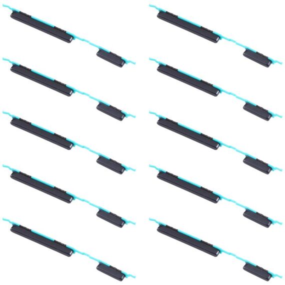 Per Samsung Galaxy M31 SM-M315 10 pezzi Pulsante di accensione + Pulsante di controllo volume (Nero)