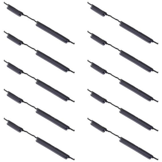 Per Samsung Galaxy M32 SM-M325 10 pezzi Pulsante di accensione + Pulsante di controllo volume (Nero)