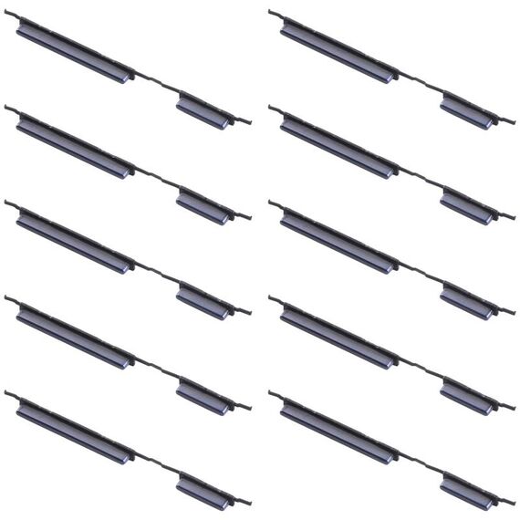 Per Samsung Galaxy M30 SM-M305 10 pezzi Pulsante di accensione + Pulsante di controllo volume (Nero)