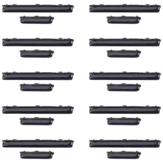 Per Samsung Galaxy A70 SM-A705 10 pezzi pulsante di accensione + pulsante di controllo volume (nero)