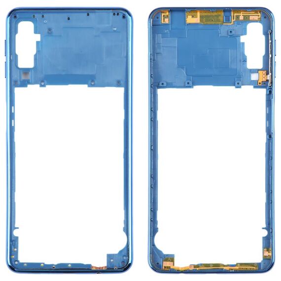 Per Samsung Galaxy A7 2018 SM-A750 Cornice con cornice centrale (blu)