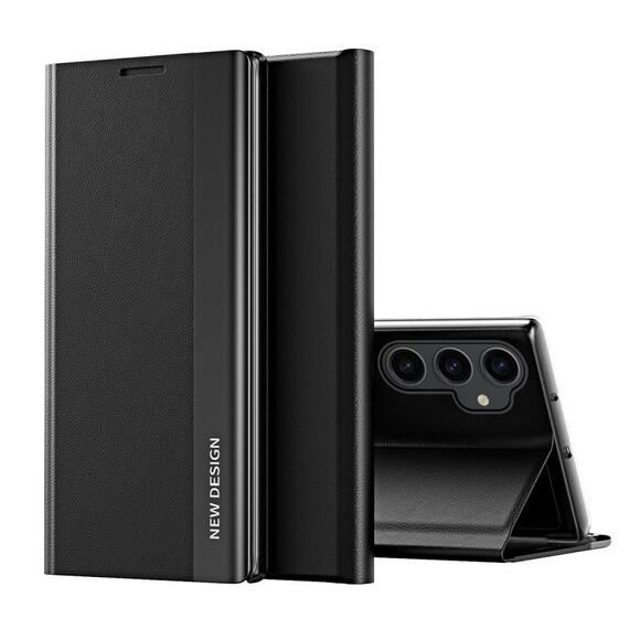 Per Samsung Galaxy M34 5G Custodia per telefono in pelle ad adsorbimento elettrolitico laterale (nero grafite)