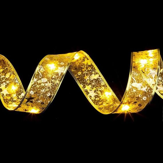 5m 50LED USB + telecomando LED decorazione albero di Natale luci a nastro abbronzanti (oro-bianco caldo)