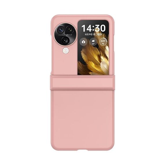 Per OPPO Find N3 Flip Custodia per PC Skin Feel a tre stadi con cerniera (rosa)