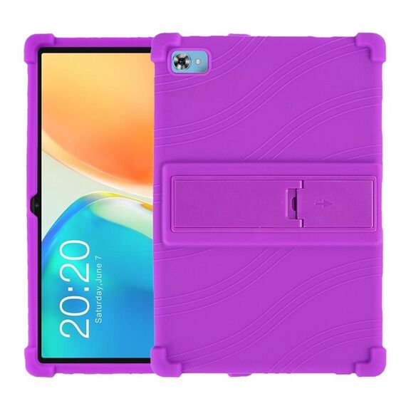 Per Teclast M40 Plus Custodia protettiva per tablet in silicone antiurto con supporto (viola)