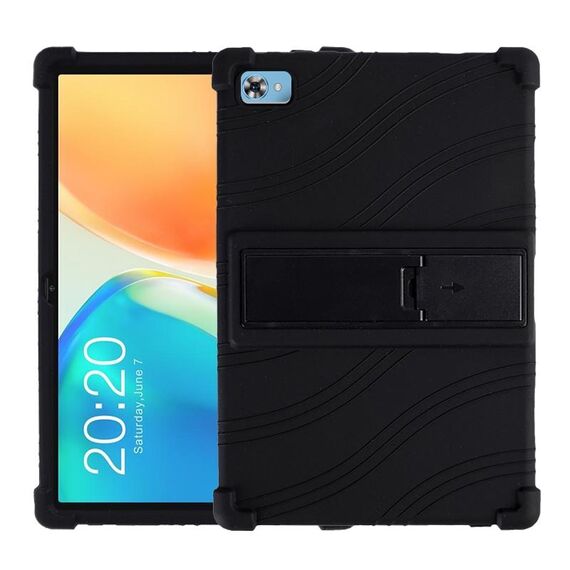 Per Teclast M40 Plus Custodia protettiva per tablet in silicone antiurto con supporto (nero)