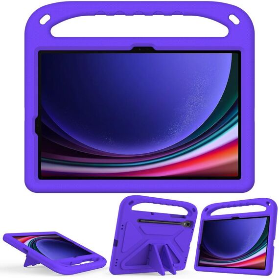 Custodia per tablet antiurto EVA con manico per Samsung Galaxy Tab S9 con supporto (viola)