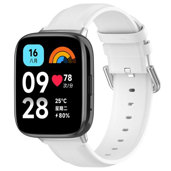 Cinturino di ricambio in pelle attiva per Redmi Watch 3 Lite / Watch 3 (bianco)