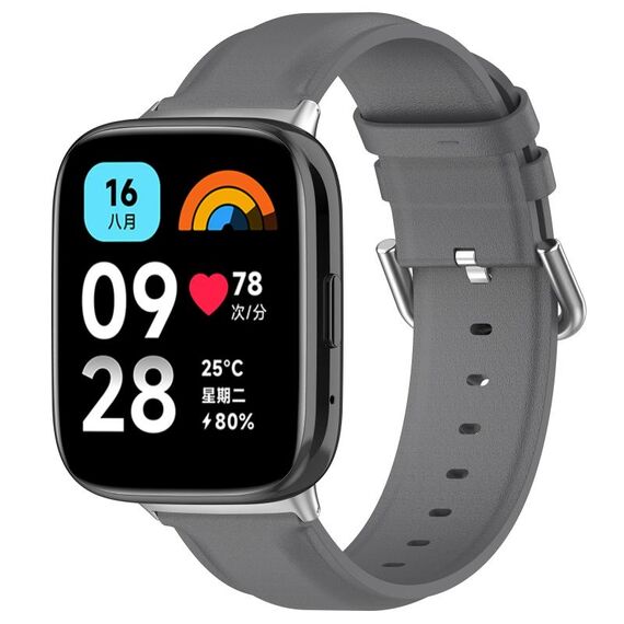 Cinturino di ricambio in pelle attiva per Redmi Watch 3 Lite / Watch 3 (grigio)