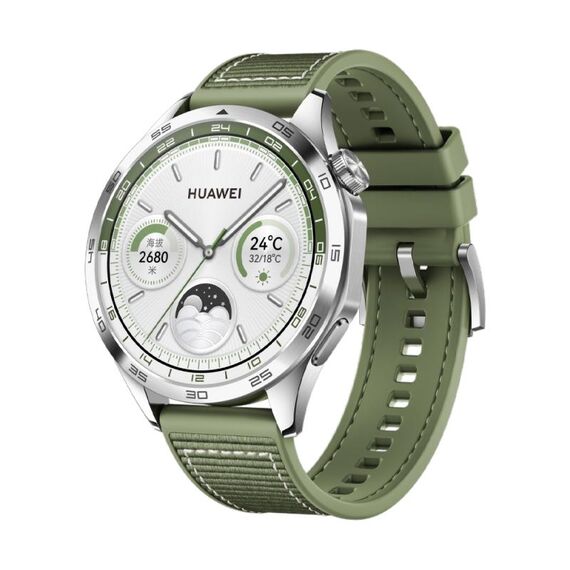 Per Huawei Watch GT4 cinturino in pelle di nylon e silicone da 46 mm (verde)