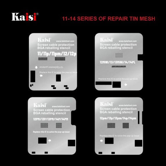 Stencil Reballing IC BGA Kaisi per schermo LCD per iPhone da 11 a 14 Pro Max