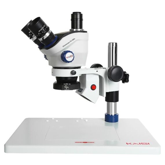 Microscopio stereo con zoom Kaisi TX-350E Ver1.2 7X-50X con base grande