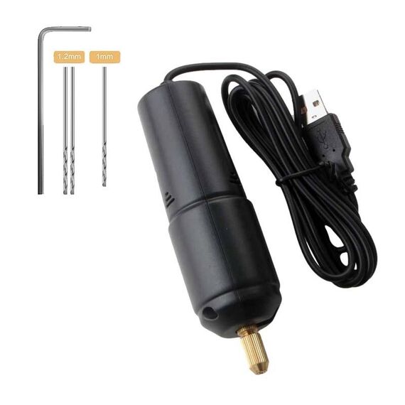 Interfaccia USB 360 Mini trapano elettrico per perforazione manuale di colla Trapano elettrico, set: trapano + 4 chiavi