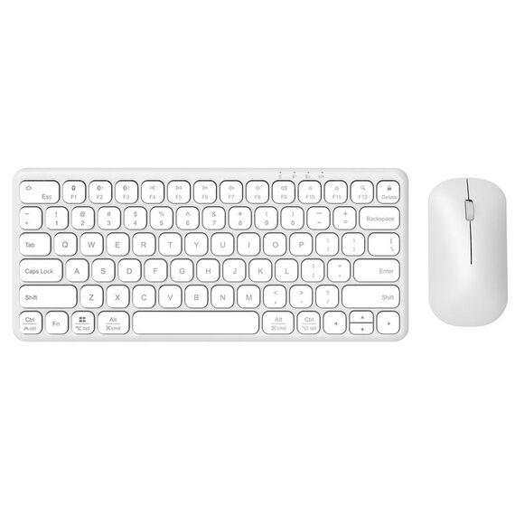 B087 Tastiera e mouse wireless dual mode portatili 2.4G a 78 tasti, stile: set tastiera e mouse bianco