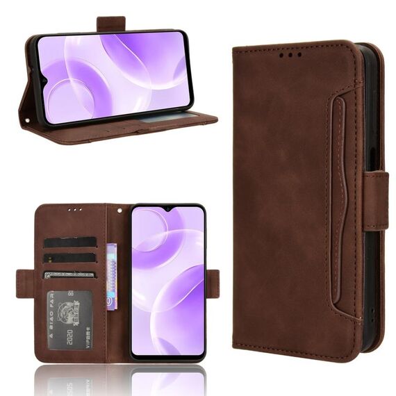 Per Ulefone Note 15 Custodia per telefono in pelle con texture di vitello con slot per schede (marrone)