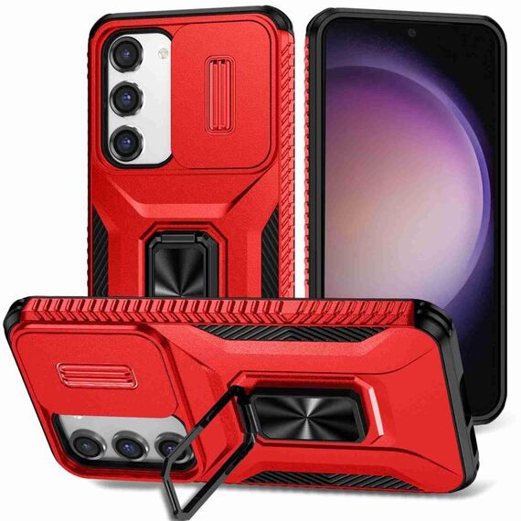 Custodia per telefono con supporto scorrevole Camshield per Samsung Galaxy S23 5G (rossa)