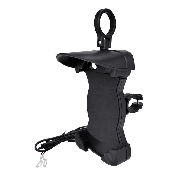 Supporto per cellulare antipioggia per parasole per moto, forma: supporto per manubrio con ricarica 5V-2A