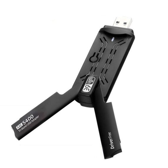 AX5400M 2.4G/5G/6G WIFI 6E Standard USB 3.0 Scheda di rete Ricevitore trasmettitore WIFI (Nero)
