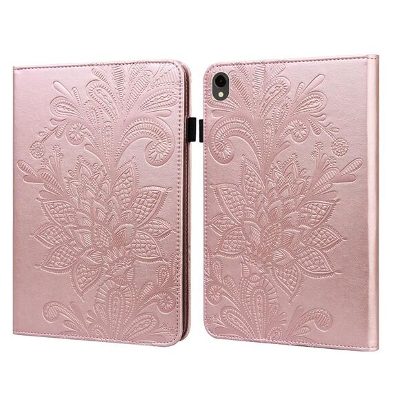 Custodia per tablet in PU con motivo floreale in rilievo per Samsung Galaxy Tab S9 (Oro)