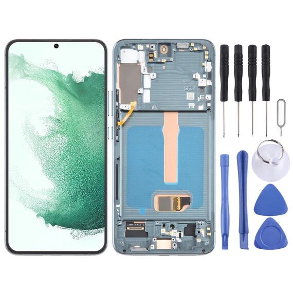Per Samsung Galaxy S22+ 5G SM-S906B Display LCD OLED digitalizzatore assemblaggio completo con cornice (verde)