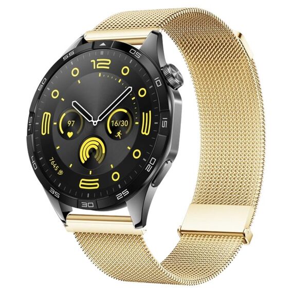 Per Huawei Watch GT 4 46mm Milan Daul cinturino in maglia di acciaio magnetico (oro)