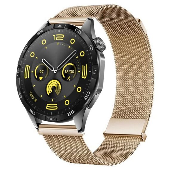 Per Huawei Watch GT 4 46mm Milan Daul cinturino in maglia di acciaio magnetico (oro rosa)