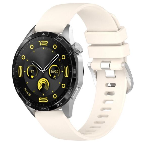 Per Huawei Watch GT4 46mm 22mm cinturino in silicone con fibbia argento lucido liquido (colore Starlight)