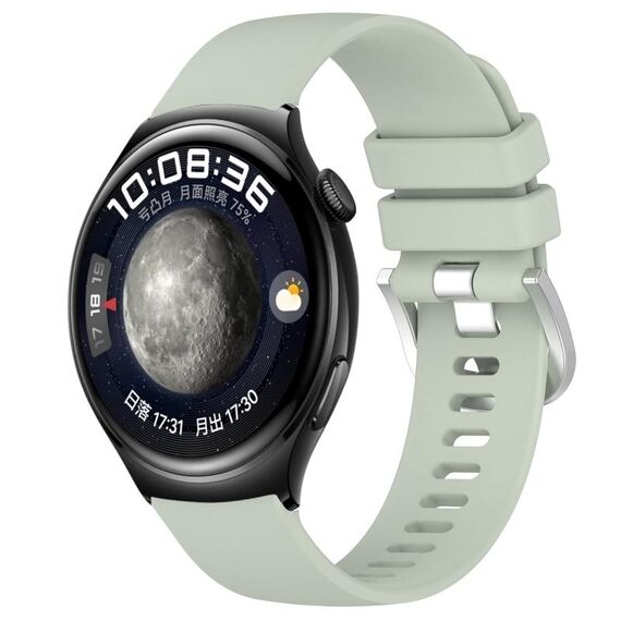 Per Huawei Watch 4 Cinturino in silicone con fibbia in argento lucido liquido da 22 mm (verde)