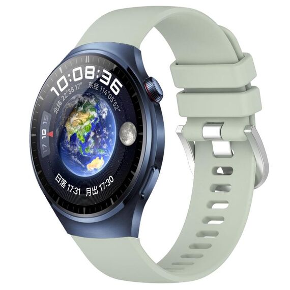 Per Huawei Watch 4 Pro 22mm cinturino in silicone con fibbia argento lucido liquido (verde)
