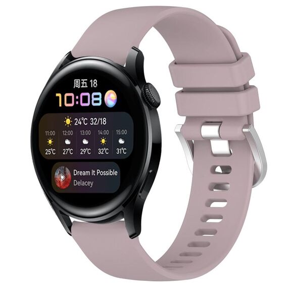 Per Huawei Watch 3 Cinturino in silicone con fibbia in argento lucido liquido da 22 mm (viola)