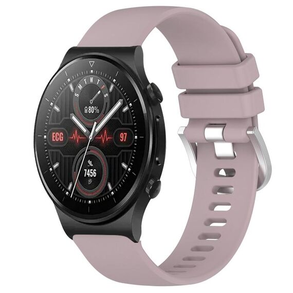 Per Huawei Watch GT2 Pro 22mm cinturino in silicone con fibbia argento lucido liquido (viola)