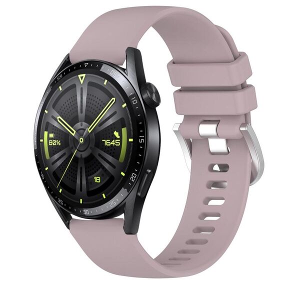 Per Huawei Watch GT3 42mm 20mm cinturino in silicone con fibbia argento lucido liquido (viola)