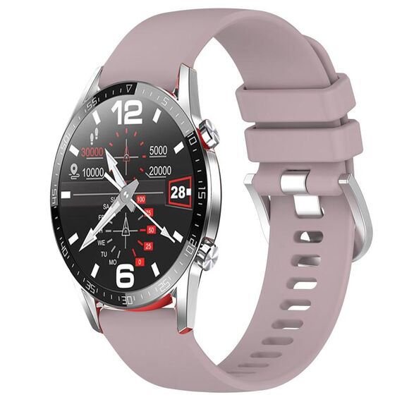 Per Huawei Watch GT2 42mm 20mm cinturino in silicone con fibbia argento lucido liquido (viola)