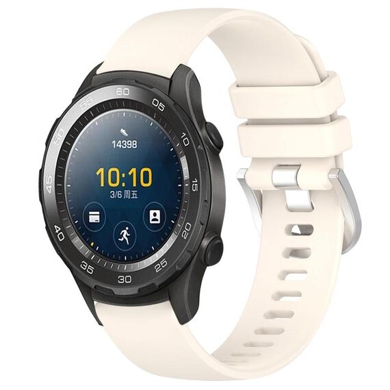 Per Huawei Watch 2 Cinturino in silicone con fibbia argento lucido liquido da 20 mm (colore Starlight)
