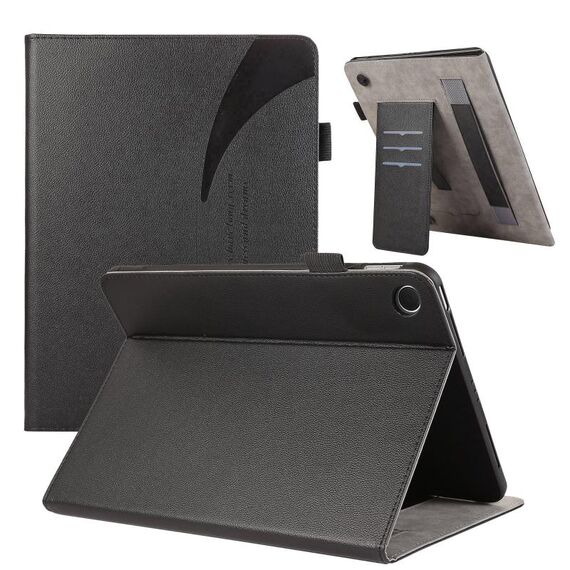 Per OPPO Pad Air Litchi Texture Custodia per tablet in pelle con ventosa (nera)