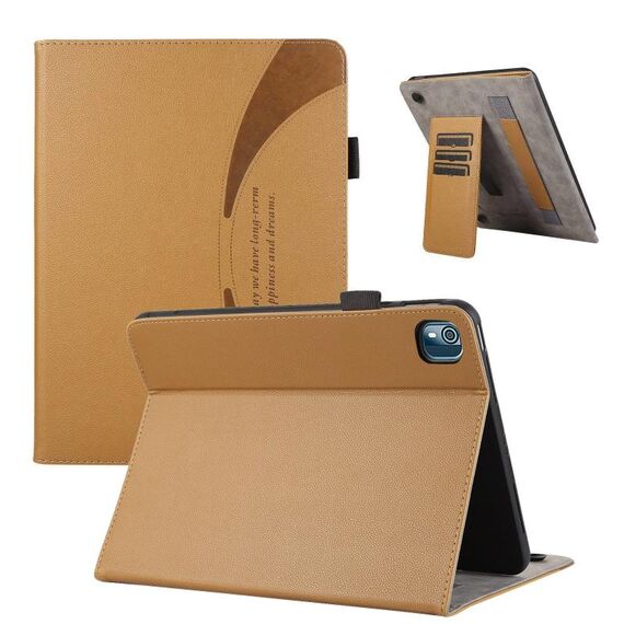 Custodia per tablet in pelle Sucker per Nokia T10 8.0 Litchi Texture (marrone)