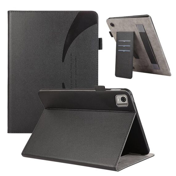 Custodia per tablet in pelle con ventosa per Nokia T21 10.4 2022 (nero)