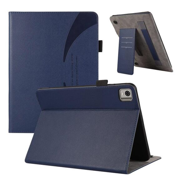 Custodia per tablet in pelle con ventosa per Nokia T21 10.4 2022 (blu scuro)