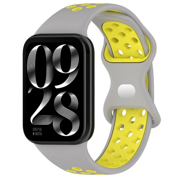 Per cinturino in silicone con fibbia a farfalla bicolore Xiaomi Mi Band 8 (grigio giallo)